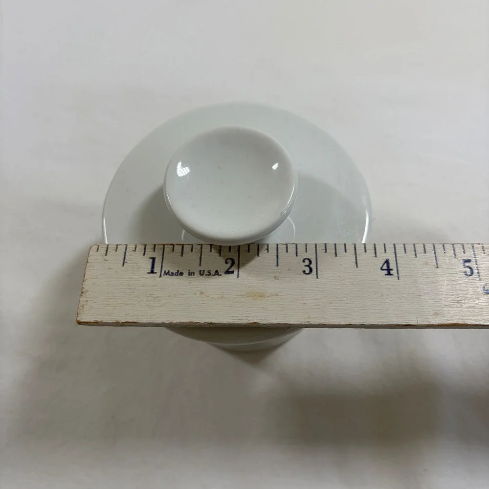 White Ceramic French Butter Bell Crock Farmhouse Embossed Butter Keeper